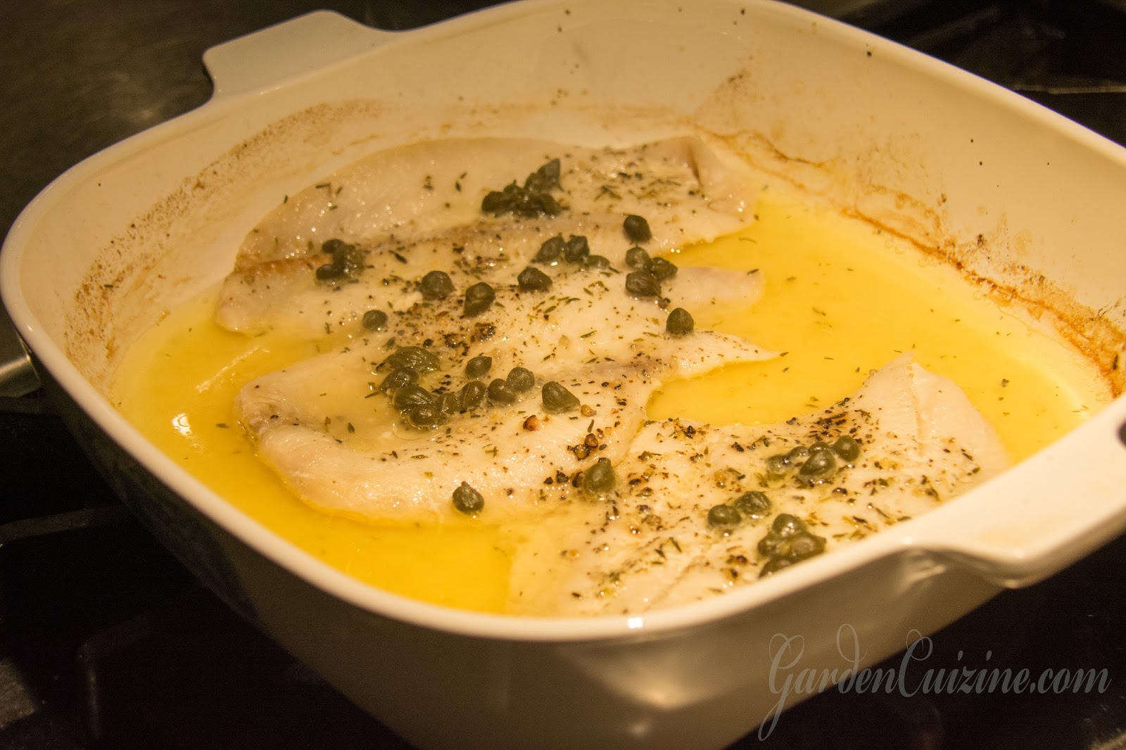 baked flounder with capers and lemon sauce
